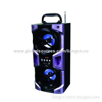 New design portable wooden FM radio speaker with Bluetooth, optional Karaoke function